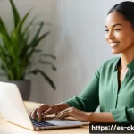 아보하를 통해 삶이 풍요로워지는 이유 - **Prompt:** "A radiant and confident woman, in her early thirties, is seated at a minimalist, light-...